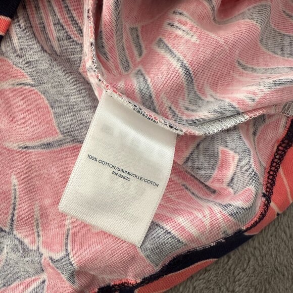 Lands' End Coral Navy 100% Cotton Tee Shirt Women's SMALL 6/8 - Picture 5 of 5